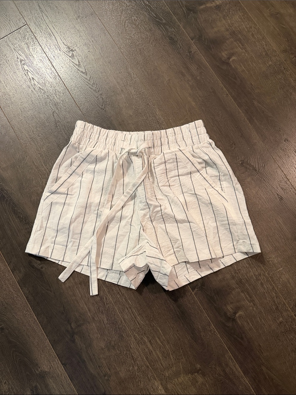 Sienna Sky Light Blue Pinstripe shorts